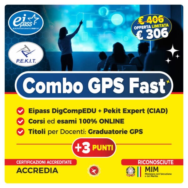 Combo GPS Fast con DigCompEDU e PEKIT Expert (CIAD) per ottenere +3 Punti GPS