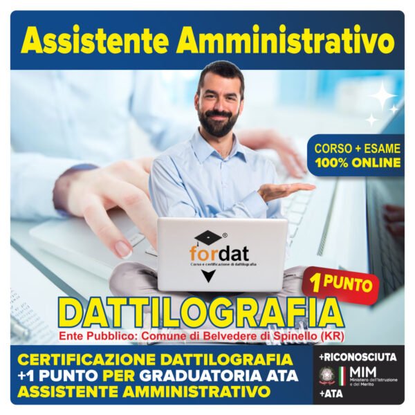 DATTILOGRAFIA certificazione ATA ASSISTENTE AMMINISTRATIVO
