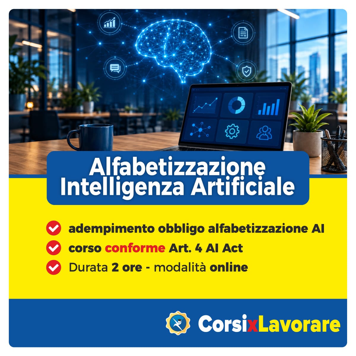 Corso alfabetizzazione intelligenza artificiale online con attestato