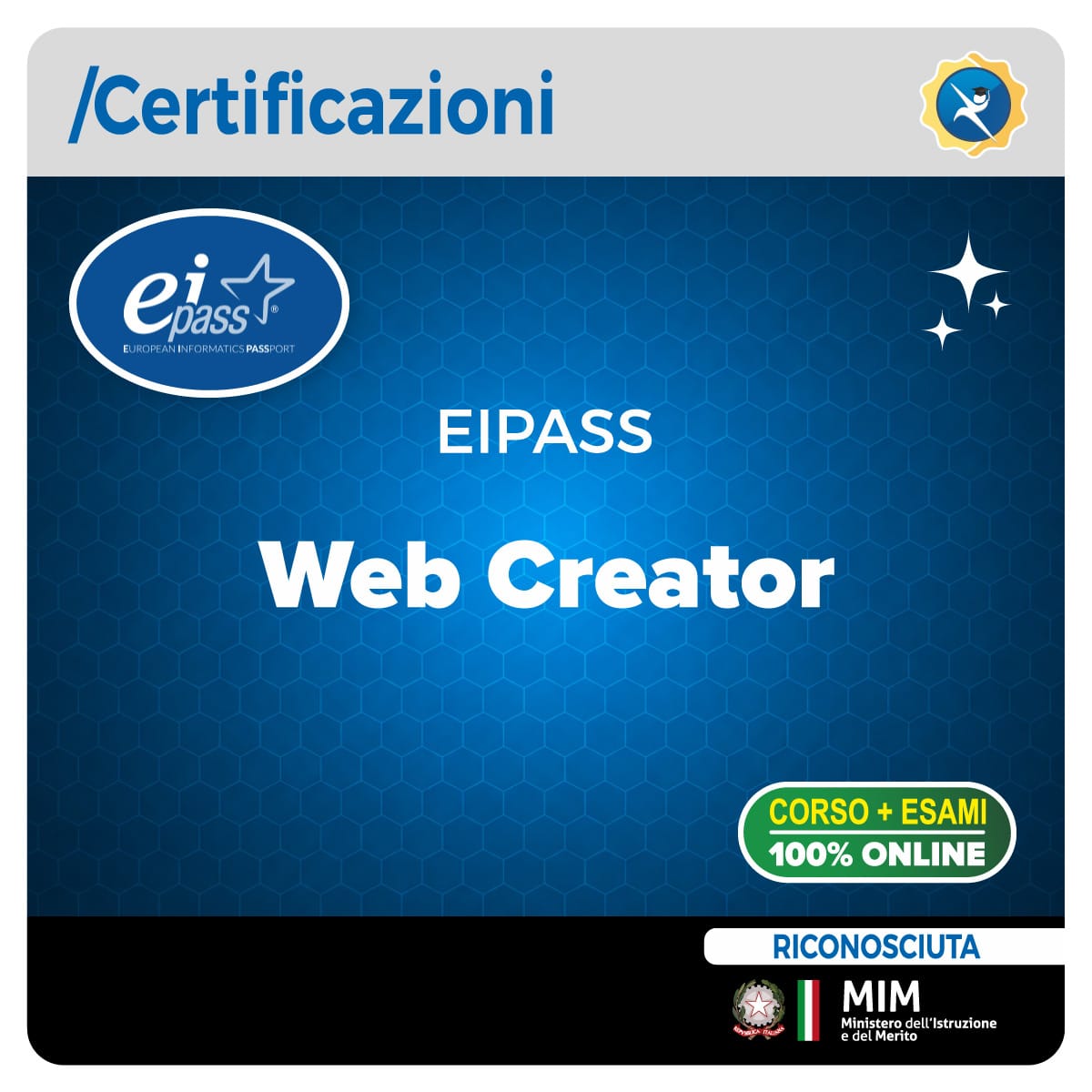 EIPASS Web Creator Certificazione EIPASS Web Creator con corso ed esame online