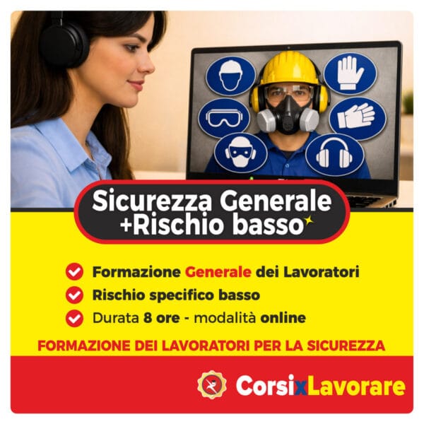 Corso Sicurezza Generale e Rischio Basso 8 Ore online per lavoratori